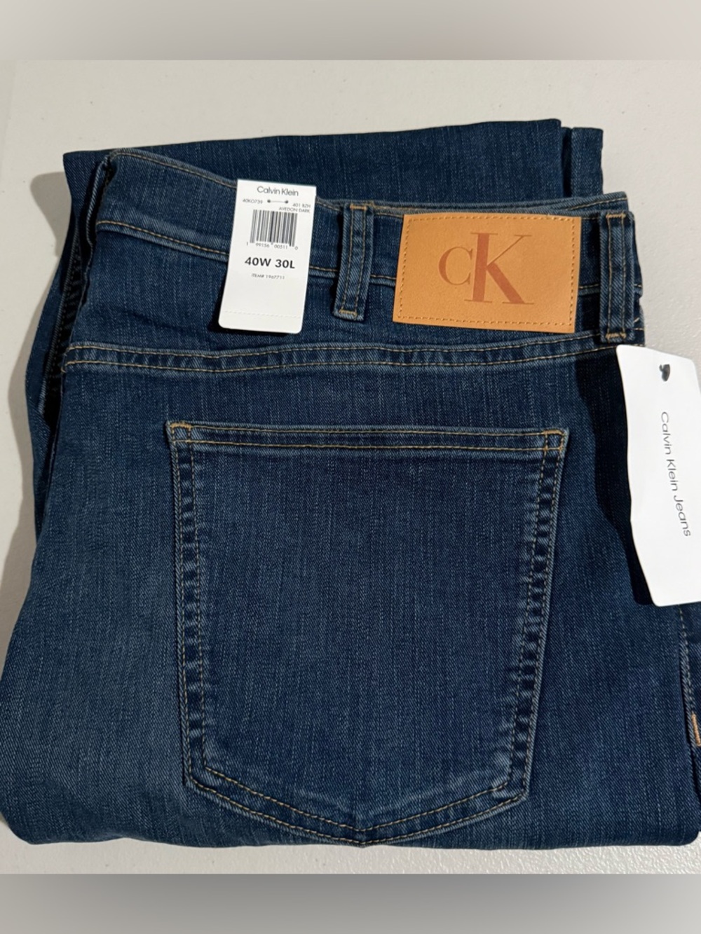 Calvin Klein Men's Jean Straight Fit Blue Size 40X30